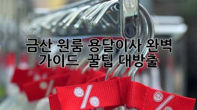 금산 원룸 용달이사 완벽 가이드 🚚💨 꿀팁 대방출!
