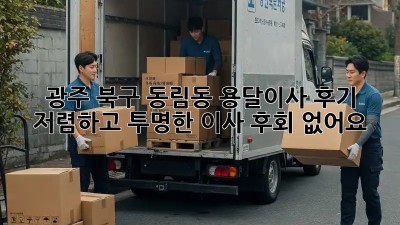 광주 북구 동림동 용달이사 후기: 저렴하고 투명한 이사, 후회 없어요! ✨